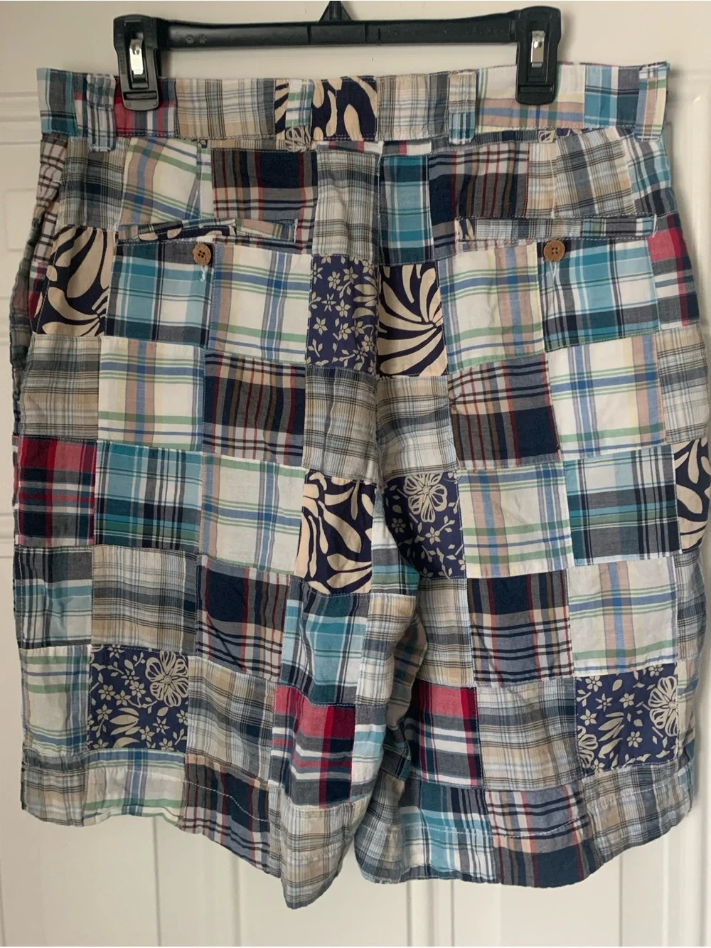 Vintage 1946 Patchwork Plaid Cotton Shorts Size 34